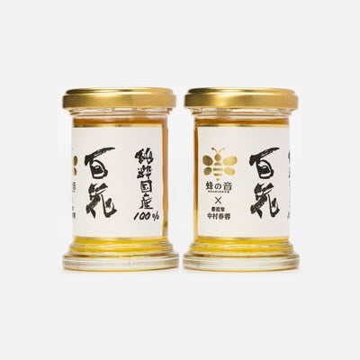 四季折々に咲く様々な花から採蜜し厳選した「国産百花はちみつ」の商品画像。時期や採蜜場所で風味が異なる、四季の恵みを感じるはちみつ。