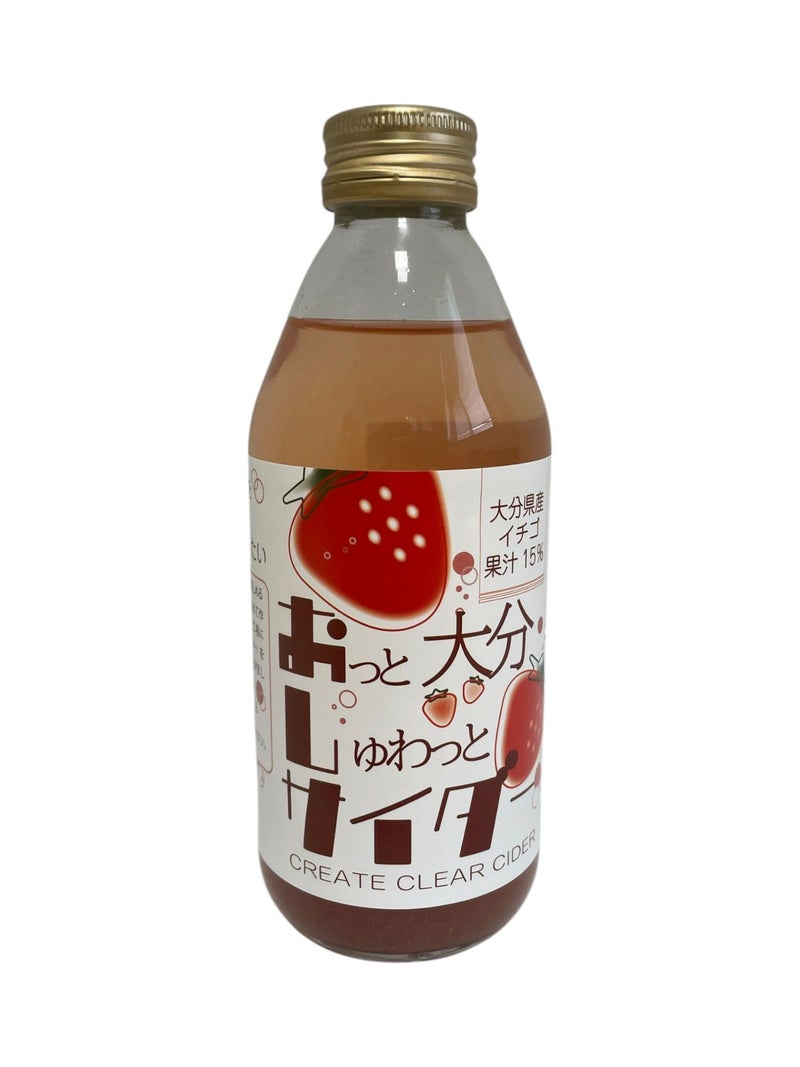 大分県産のいちご果汁を使用した「おっと大分しゅわっとサイダー」12本入りのセット画像。おおいたの地サイダーを産地直送でお取り寄せ、通販で購入。