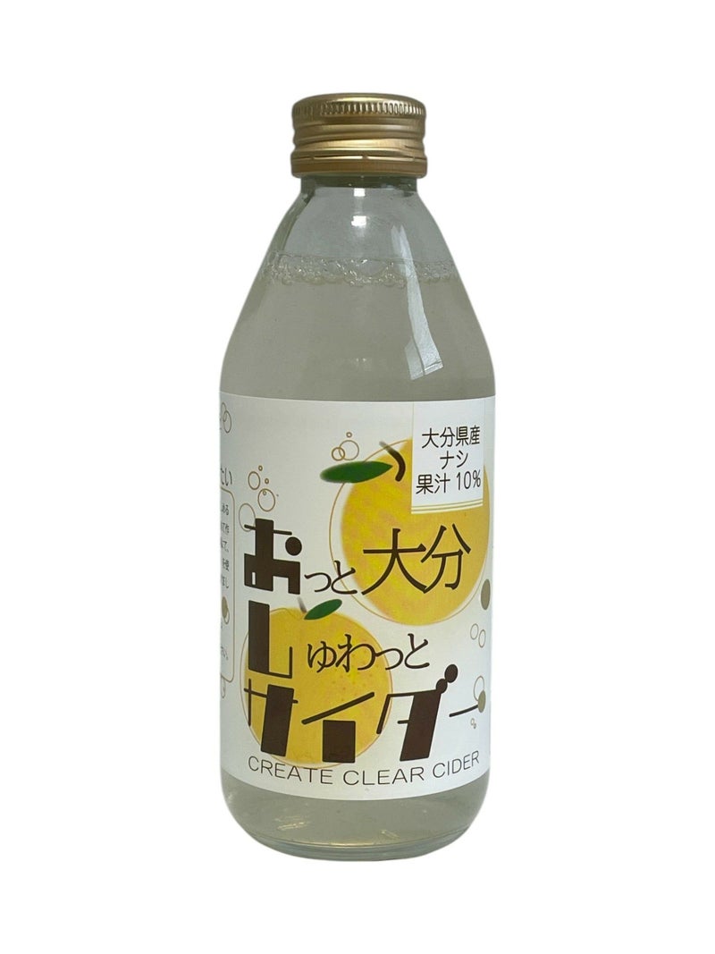 大分県産の梨果汁を使用した「おっと大分しゅわっとサイダー」12本入りの箱画像。大分のご当地サイダーを産地直送でお取り寄せ、通販でギフトにも。