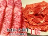 大分県のブランド牛「おおいた和牛（黒毛和牛）」のすき焼き・しゃぶしゃぶ用ロース肉と赤身肉を皿に美しく盛り付けた画像。霜降りのロースと肉本来の旨味がある赤身の食べ比べセット。