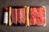 大分県のブランド牛「おおいた和牛」の赤身肉（モモ、ヒレなど）が合計950g、トレイに並べられた内容量画像。脂肪が少なく、肉本来の旨味を楽しめる赤身づくしのセット。