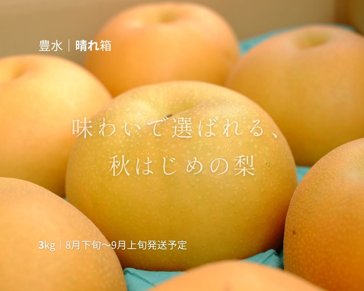 大分県産の庄内甘熟梨『豊水』の画像。濃厚な甘さと豊かな果汁の「豊水」を産地直送でお取り寄せ、通販で販売中。