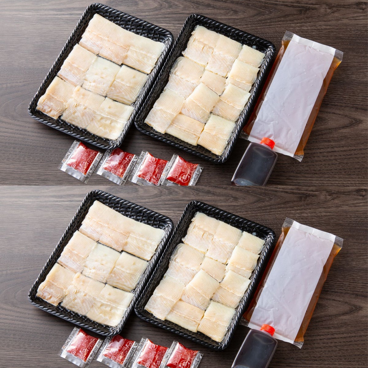 大分県産の上質な鱧（ハモ）を使用した「殿様はもしゃぶセット」の内容量画像。夏の味覚・鱧しゃぶを産地直送でお取り寄せ、通販でギフト購入。